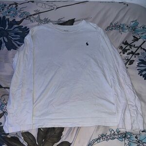 White Polo Ralph Lauren Longsleeve Shirt (Youth L)